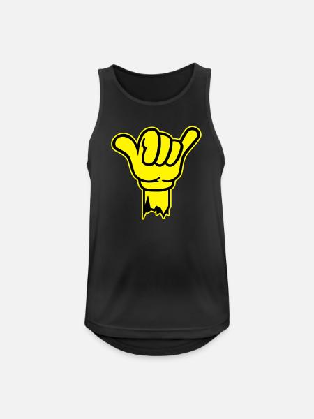 hand shaka finger - Männer Tank Top atmungsaktiv - Schwarz