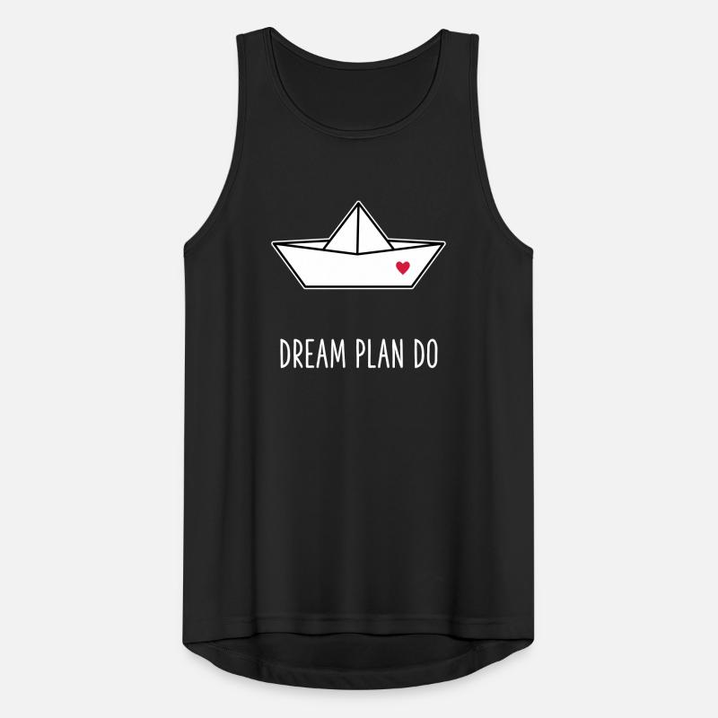 Dream Plan Do - Papierboot Schiffchen Herz Männer Tank Top atmungsaktiv