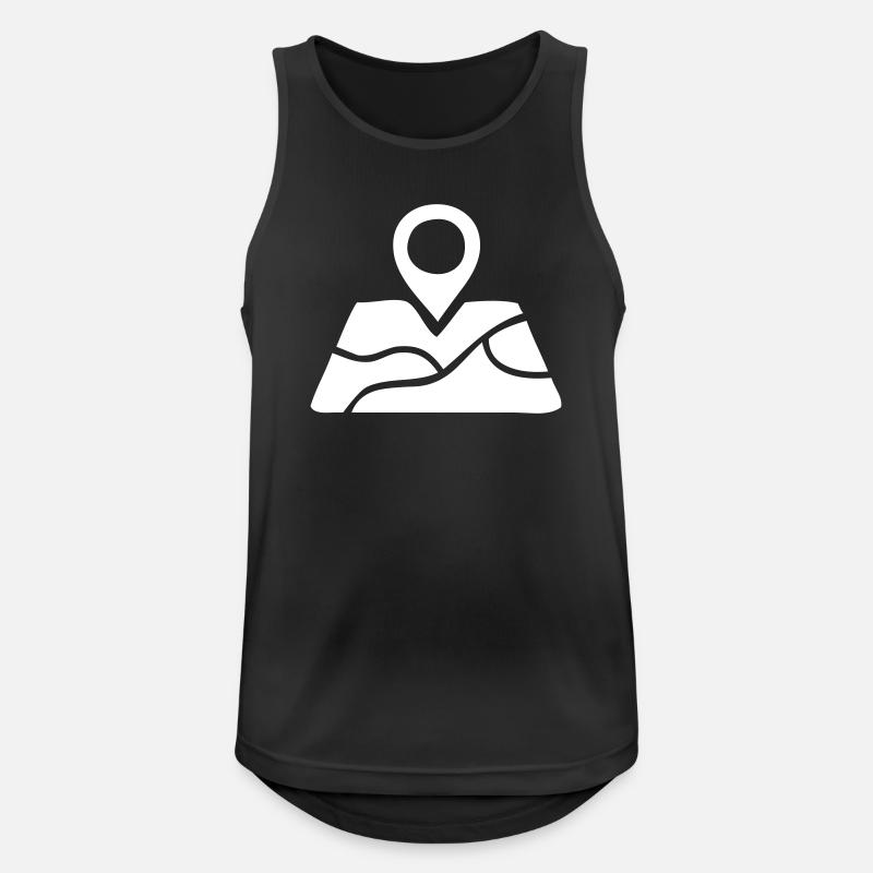 Location on a map - Men's Breathable Tank Top - black