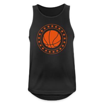 Basketball - Basket Ball - Game - Sport - Player - Männer Tank Top atmungsaktiv - Schwarz - Vorne - Nick (188cm)