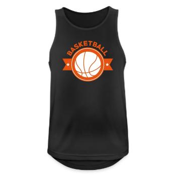 Basketball - Basket Ball - Game - Sport - Player - Männer Tank Top atmungsaktiv - Schwarz - Vorne - Nick (188cm)