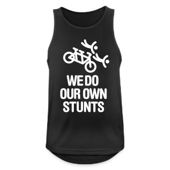We do our own stunts Tandem Fahrrad Paar lustig - Männer Tank Top atmungsaktiv - Schwarz - Vorne - Nick (188cm)