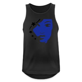 Mädchengesicht  Frauengesicht - Männer Tank Top atmungsaktiv - Schwarz - Vorne - Nick (188cm)