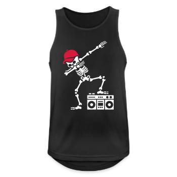 Dab dabbing skeleton boombox - Ghetto blaster - Männer Tank Top atmungsaktiv - Schwarz - Vorne - Nick (188cm)