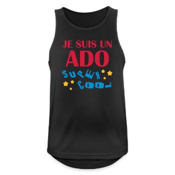 adolescent / enfant / ado / adolescente - Débardeur respirant Homme - noir - Devant - Nick (188cm)