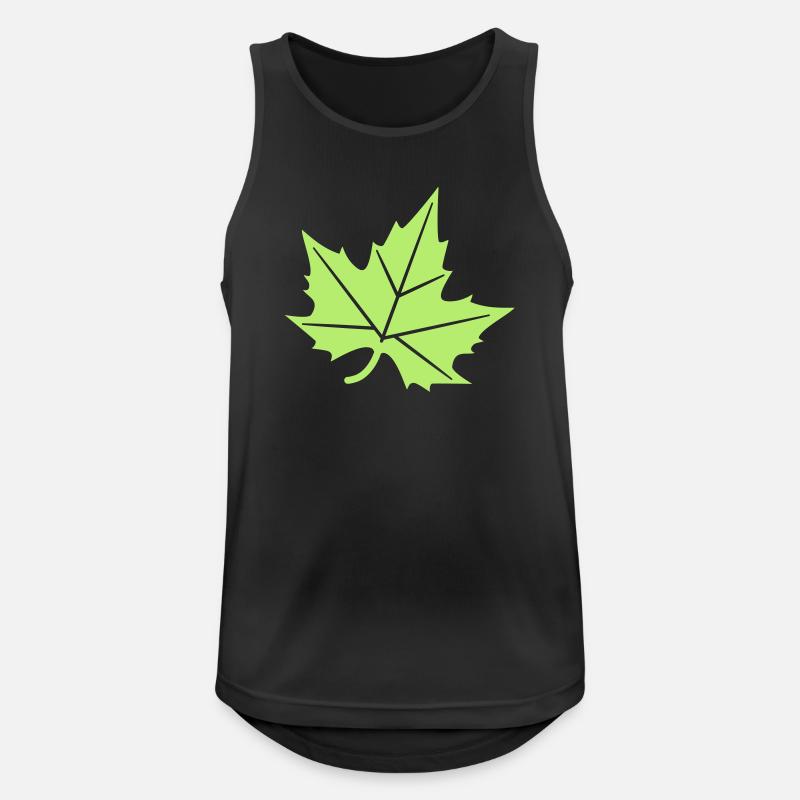 Plane Tree Leaf Design - Men's Breathable Tank Top - black