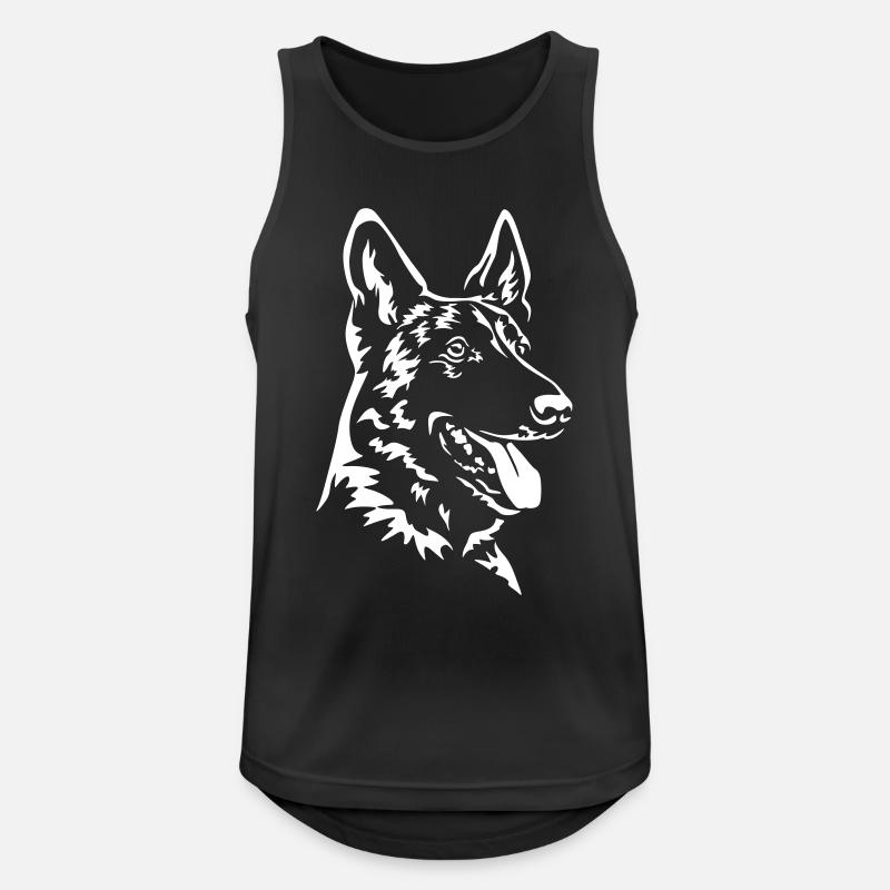 Malinois Kopf "Black Edition" - Männer Tank Top atmungsaktiv - Schwarz
