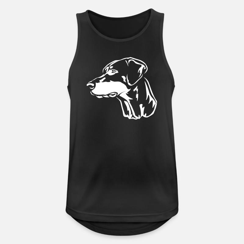 Dobermann Kopf "Black Edition" - Männer Tank Top atmungsaktiv - Schwarz