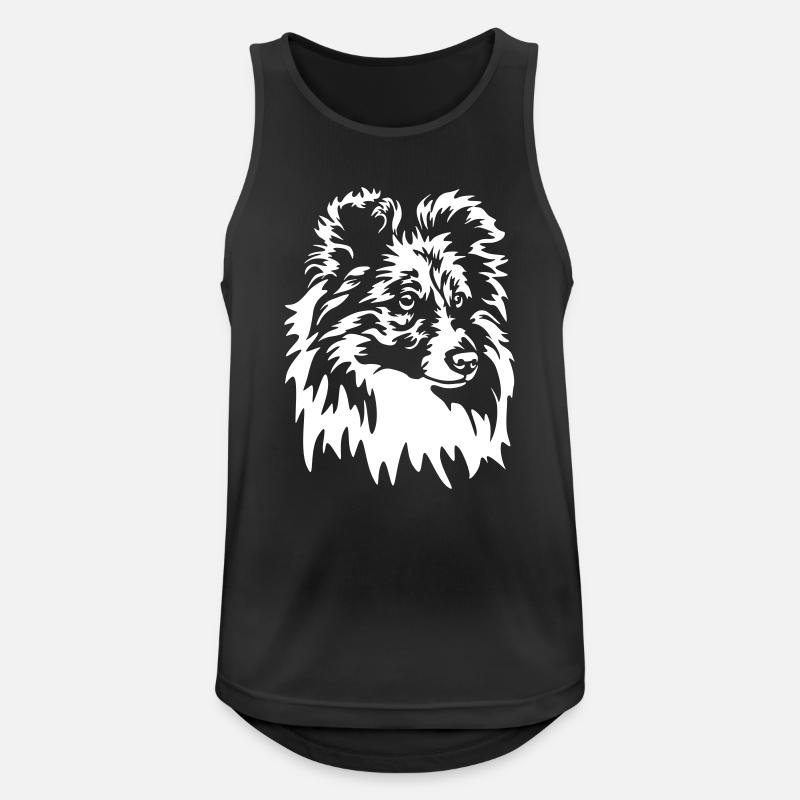 Sheltie Head "Black Edition" - Men's Breathable Tank Top - black