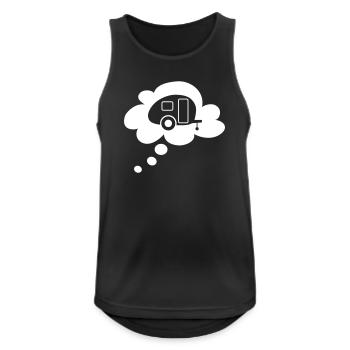 Caravan Cloud Speech Bubble Camping Caravan Fan - Men's Breathable Tank Top - black - Front - Nick (188cm)