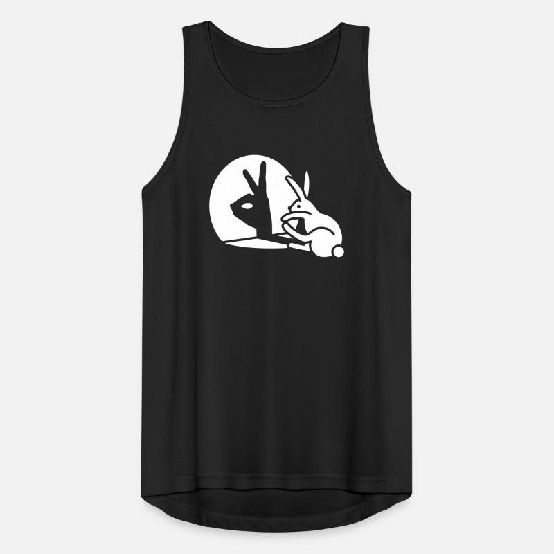 Funny Rabbit Hand Shadow Projection Rabbit Men's Breathable Tank Top