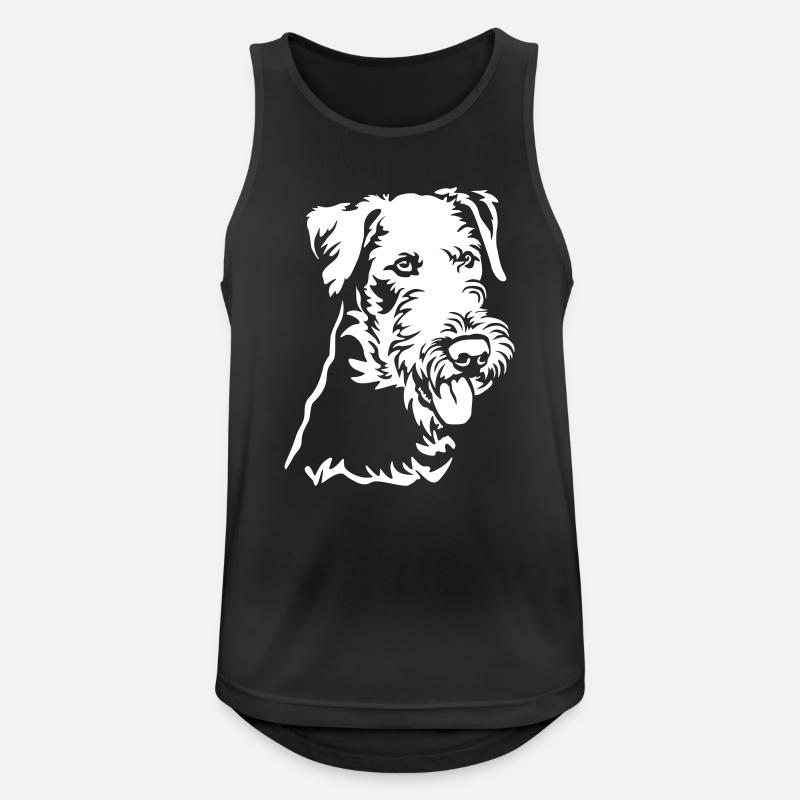 Airedale Terrier Kopf "Black Edition" - Männer Tank Top atmungsaktiv - Schwarz