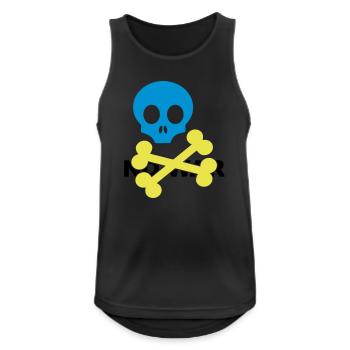 Neon Blue Skull and Crossbones - Men's Breathable Tank Top - black - Front - Nick (188cm)