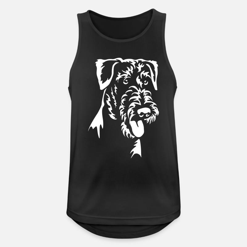 Airedale Terrier Kopf "Black Edition" - Männer Tank Top atmungsaktiv - Schwarz