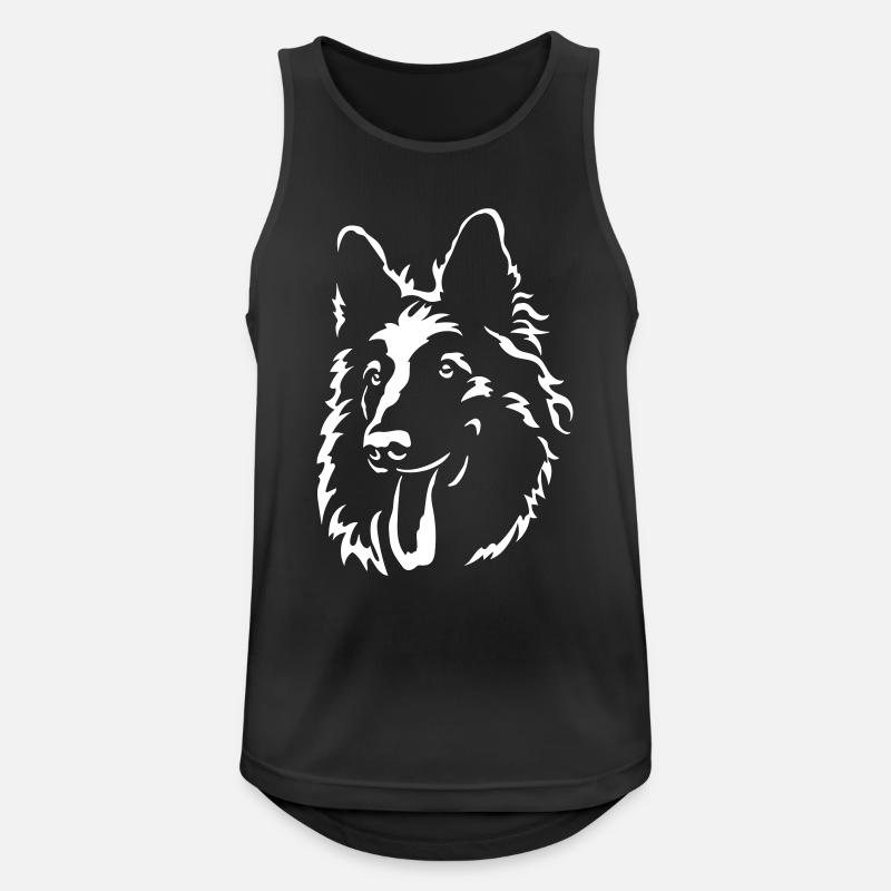 Schweizer Schäferhund Kopf "Black Edition" - Männer Tank Top atmungsaktiv - Schwarz