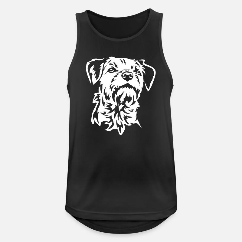 Border Terrier Kopf "Black Edition" - Männer Tank Top atmungsaktiv - Schwarz