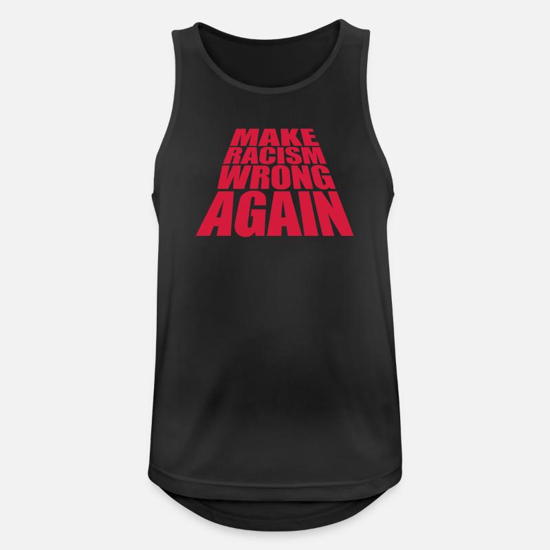 make racism wrong again - Männer Tank Top atmungsaktiv - Schwarz