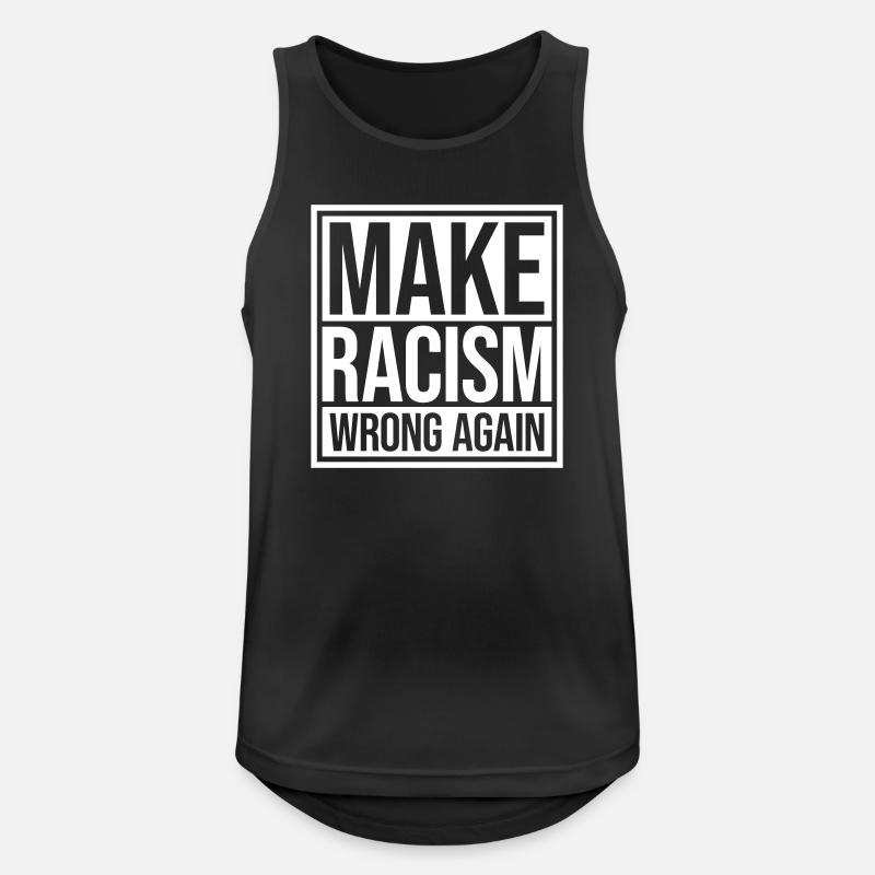 make racism wrong again - Männer Tank Top atmungsaktiv - Schwarz