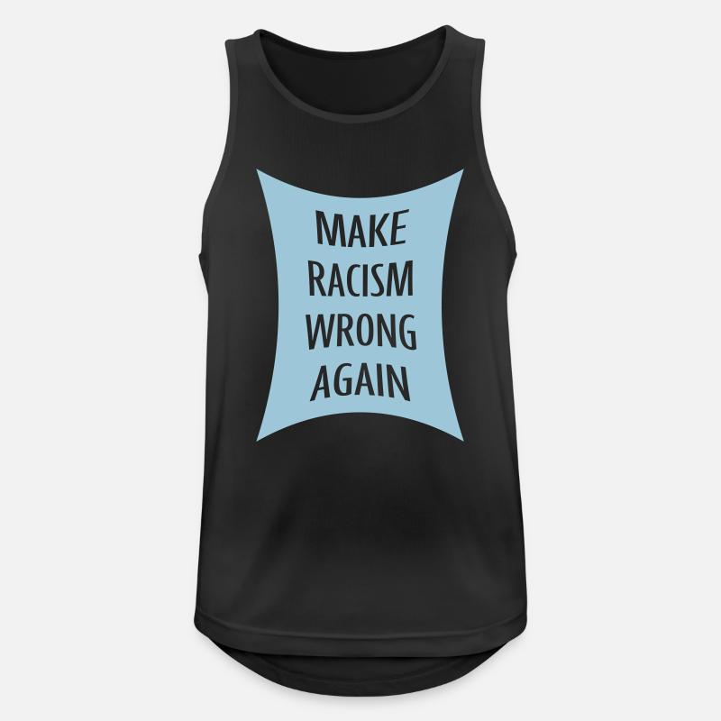 make racism wrong again - Männer Tank Top atmungsaktiv - Schwarz