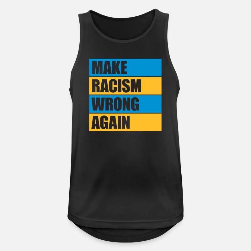 make racism wrong again - Männer Tank Top atmungsaktiv - Schwarz