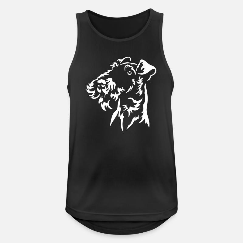 Foxterrier Kopf "Black Edition" - Männer Tank Top atmungsaktiv - Schwarz