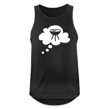 Grill Cloud Thought Bubble Grilling Barbecue Party Fan Fun - Men's Breathable Tank Top - black - Front - Nick (188cm)