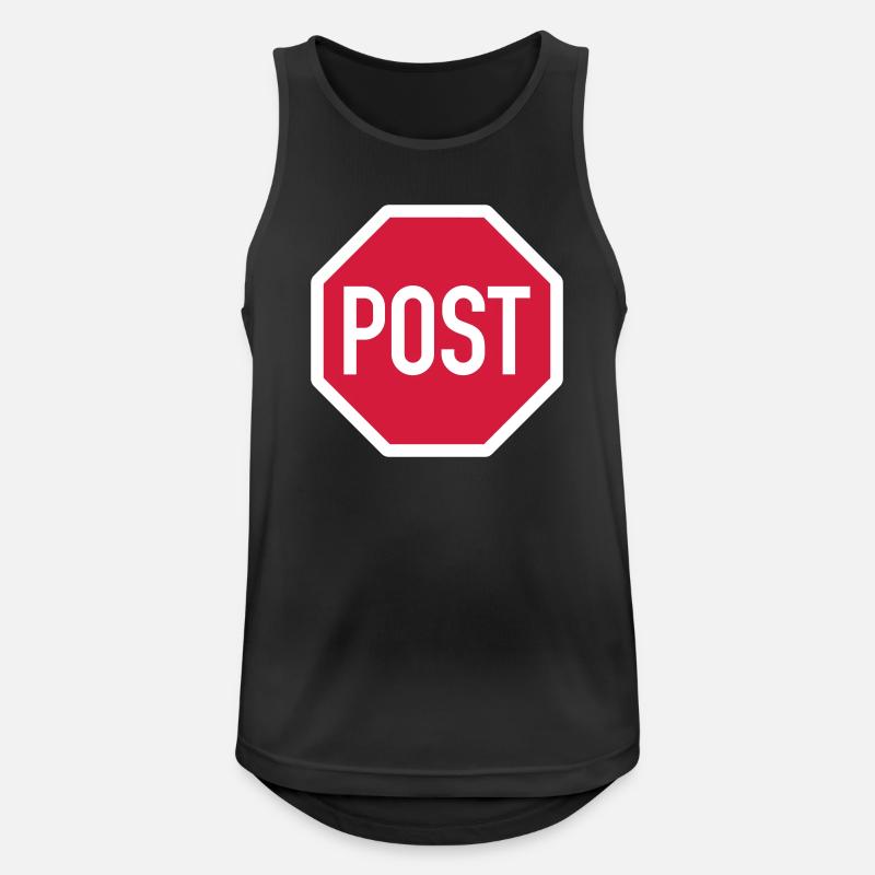 post oder stop? - Männer Tank Top atmungsaktiv - Schwarz