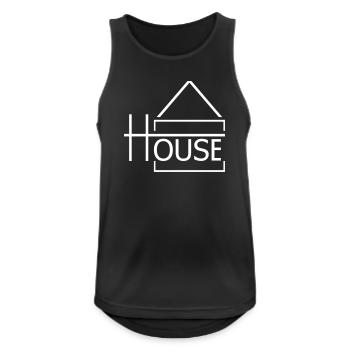 HOUSE Festival Design - Débardeur respirant Homme - noir - Devant - Nick (188cm)