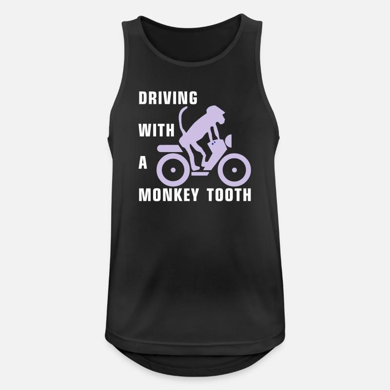 Driving with a monkey tooth - Affenzahn - Männer Tank Top atmungsaktiv - Schwarz