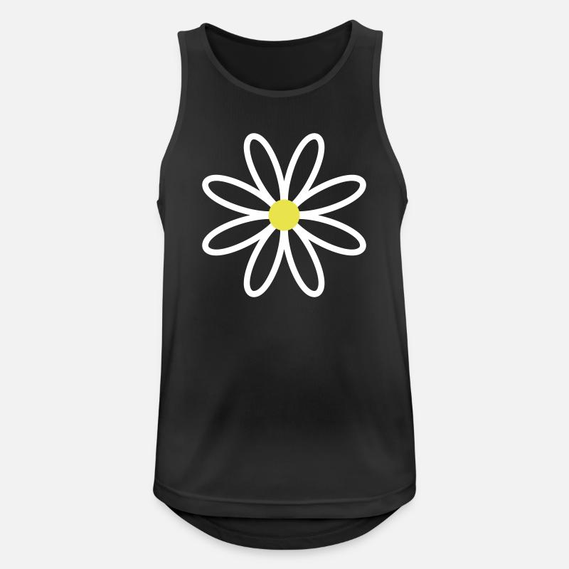 Daisy Gänseblümchen - Männer Tank Top atmungsaktiv - Schwarz