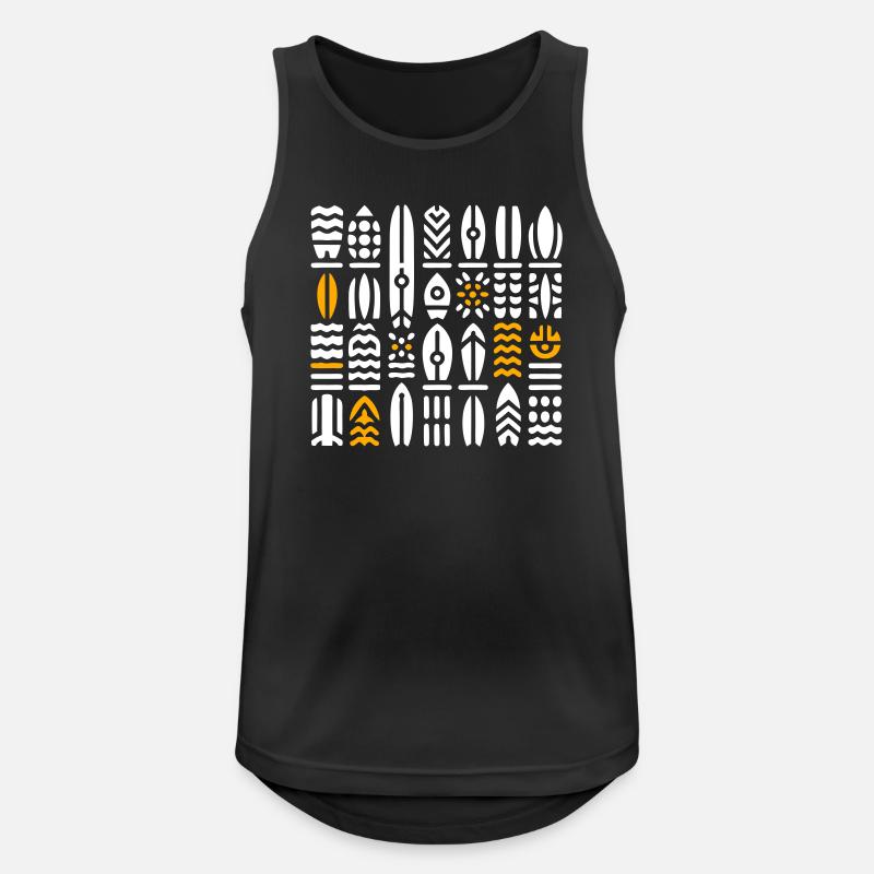 Abstrakte Surf- und Wellenmuster - Männer Tank Top atmungsaktiv - Schwarz