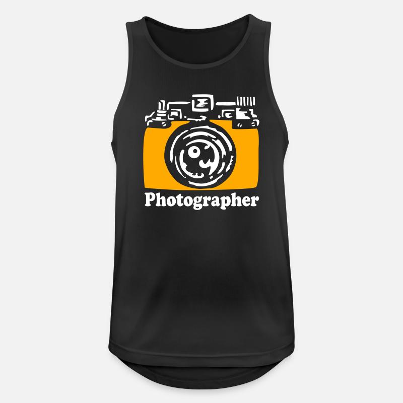 Kamera - Männer Tank Top atmungsaktiv - Schwarz
