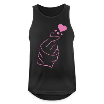 Finger heart k-pop K-drama 2 colors - Men's Breathable Tank Top - black - Front - Nick (188cm)