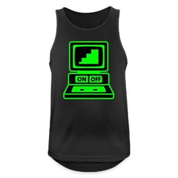 Computer Minimal Pop-Art - Männer Tank Top atmungsaktiv - Schwarz - Vorne - Nick (188cm)