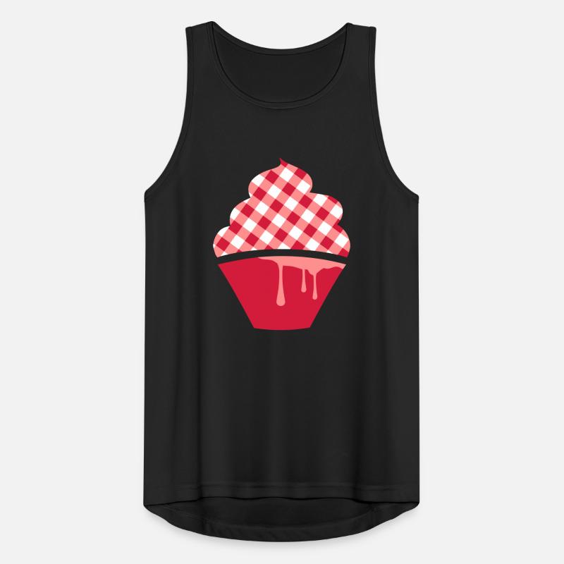 Stylized cupcake with check topping Men's Breathable Tank Top