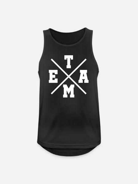 Team - Männer Tank Top atmungsaktiv - Schwarz