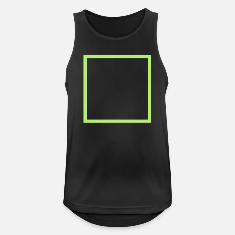Black square with neon frame - Men's Breathable Tank Top - black