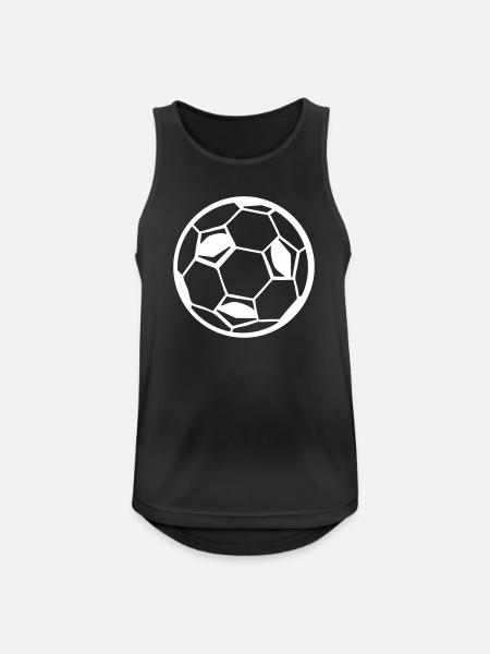 Fussball Ball Soccer - Männer Tank Top atmungsaktiv - Schwarz