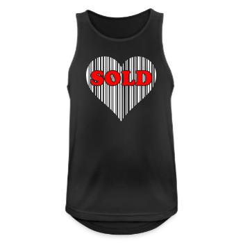 Herz Barcode Liebe – Sold Code Strichcode Geschenk - Männer Tank Top atmungsaktiv - Schwarz - Vorne - Nick (188cm)