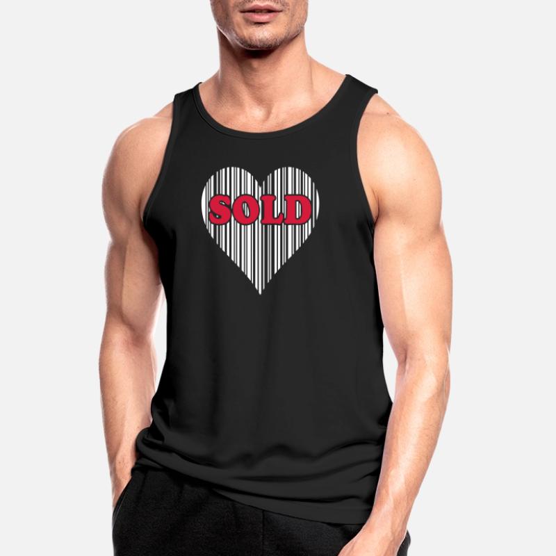 Coeur Barcode Love – Vendu Code Barcode Cadeau Débardeur respirant Homme