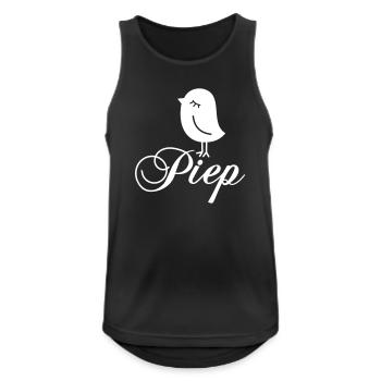 Spatz Piep – Piepmatz Vogel Cartoon Motiv - Männer Tank Top atmungsaktiv - Schwarz - Vorne - Nick (188cm)