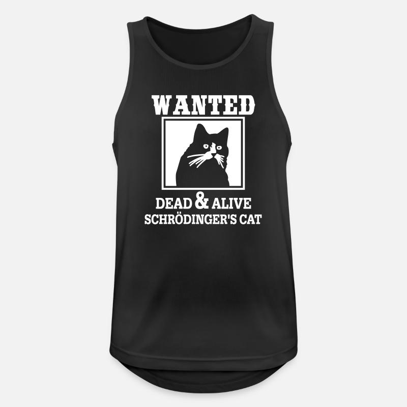 Schrödingers Katze gesucht, Nerdiges Quantenphysik - Männer Tank Top atmungsaktiv - Schwarz