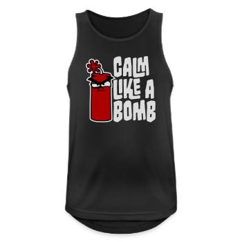 Calm Like Bomb Paradox Ironie Humor Explosiv Witz - Männer Tank Top atmungsaktiv - Schwarz - Vorne - Nick (188cm)