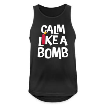 Calme comme une bombe Paradoxe Ironie Humour Blague explosive - Débardeur respirant Homme - noir - Devant - Nick (188cm)