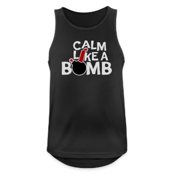 Calm Like Bomb Paradox Ironie Humor Explosiv Witz - Männer Tank Top atmungsaktiv - Schwarz - Vorne - Nick (188cm)