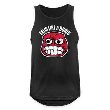 Calme comme une bombe Paradoxe Ironie Humour Blague explosive - Débardeur respirant Homme - noir - Devant - Nick (188cm)