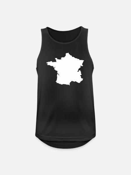 Carte Française Silhouette - Débardeur respirant Homme - noir