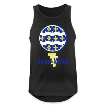 Logo Seine et Marne 77 - Men's Breathable Tank Top - black - Front - Nick (188cm)
