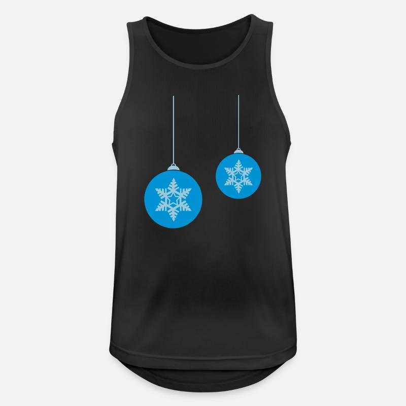 Weihnachtskugel Schneeflocken Blau Ornament - Männer Tank Top atmungsaktiv - Schwarz