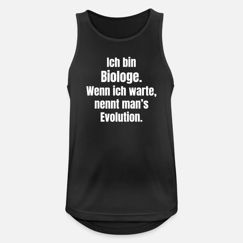 Biologe Evolution Spruch - Männer Tank Top atmungsaktiv - Schwarz